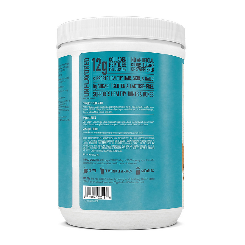 Isopure Collagen Peptides (12g/serve) with Type I,II & III Collagen (Unflavoured)- 250g