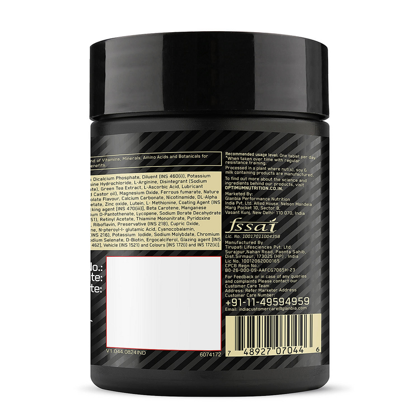 Multivitamin for MEN- 60 Tablets, 26 Vitamins & Minerals, Amino Acids & Anti-Oxidants