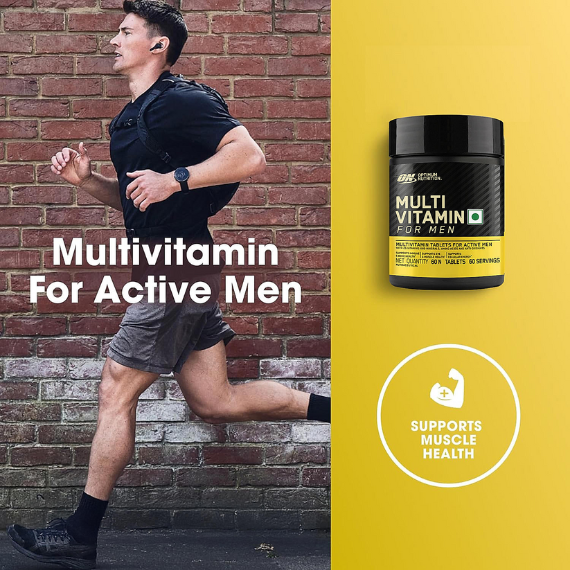 Multivitamin for MEN- 60 Tablets, 26 Vitamins & Minerals, Amino Acids & Anti-Oxidants