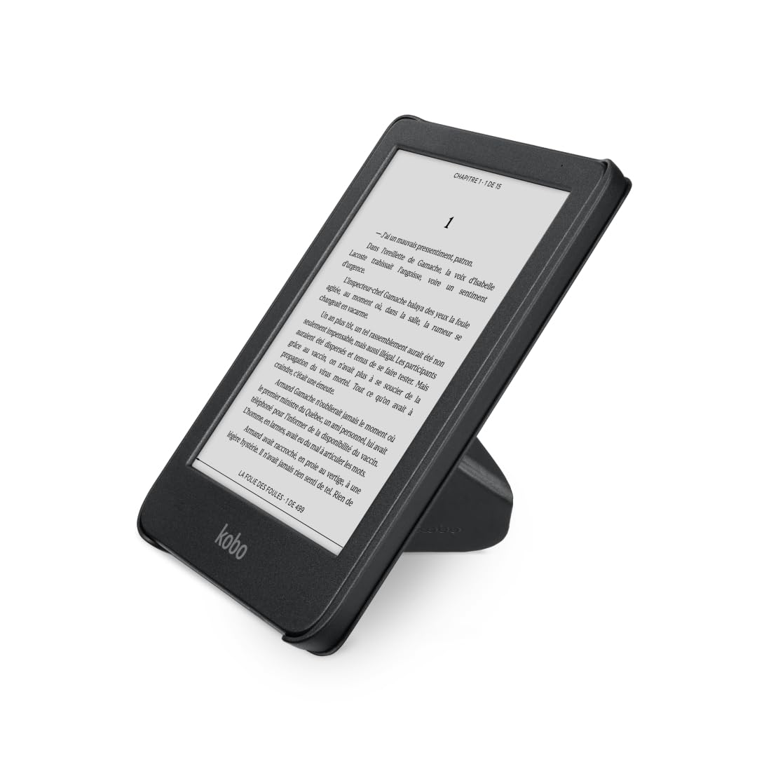 Kobo Clara Colour/BW SleepCover Case | Black | Sleep/Wake Technology | Built-in 2-Way Stand | Vegan Leather | Compatible with 6” Kobo Clara Colour/BW eReader