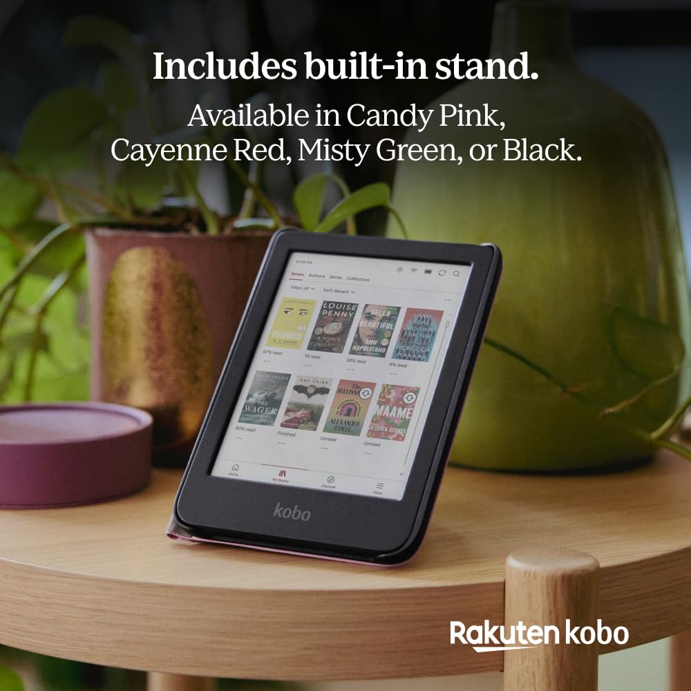 Kobo Clara Colour/BW SleepCover Case | Black | Sleep/Wake Technology | Built-in 2-Way Stand | Vegan Leather | Compatible with 6” Kobo Clara Colour/BW eReader