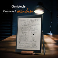 Kloudnote S 10.1" E-Ink Notepad, ePaper Tablet for Note Taking and eBook Reading, 200dpi Notebook eReader Device with Stylus, Android OS - Black