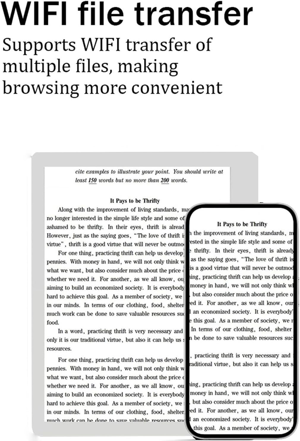Cason E7 E-Reader Tablet with Black E-Ink Display –5.8” Portable Glare-Free Ebook Reader with Long Lasting Battery for a Paper-Like Reading Experience (32 GB Internal Memory)