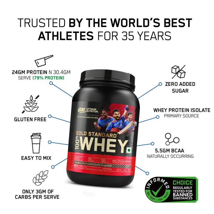 Gold Standard 100% Whey Protein | 907 g (2 lbs) | Double Rich Chocolate