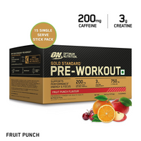 Optimum Nutrition (ON) Gold Standard Pre-Workout- 142.5g/15 single serve packs (Fruit Punch Flavor), For Energy, Focus, Power, Endurance & Performance
