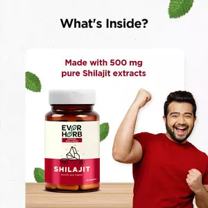 Everherb (By Pharmeasy) Shilajit 500mg-Vigour Improvement-Strength & Stamina For Men-Bottle Of 60