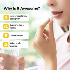 Pharmeasy Calcium Magnesium Vitamin D3 & Zinc - Bones & Dental Health - Bottle 60